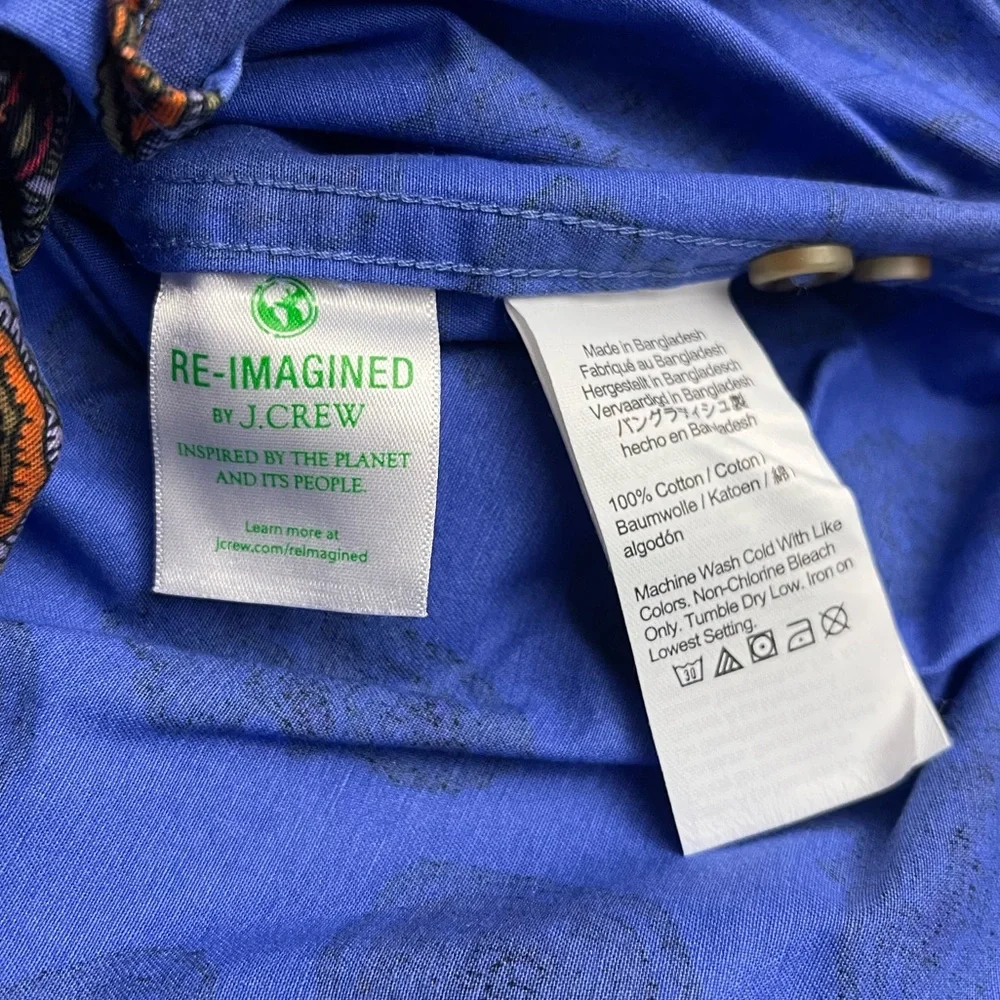 J. Crew Vintage Twill Casual Button Up Shirt in a Purple Blue Paisley Print
